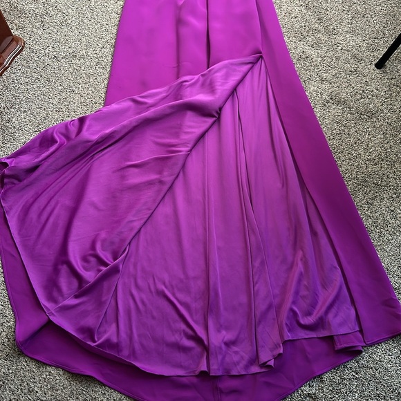 WHITE Vera wang halter cress cross back halter maxi dress s 8 purple formal - Picture 8 of 11